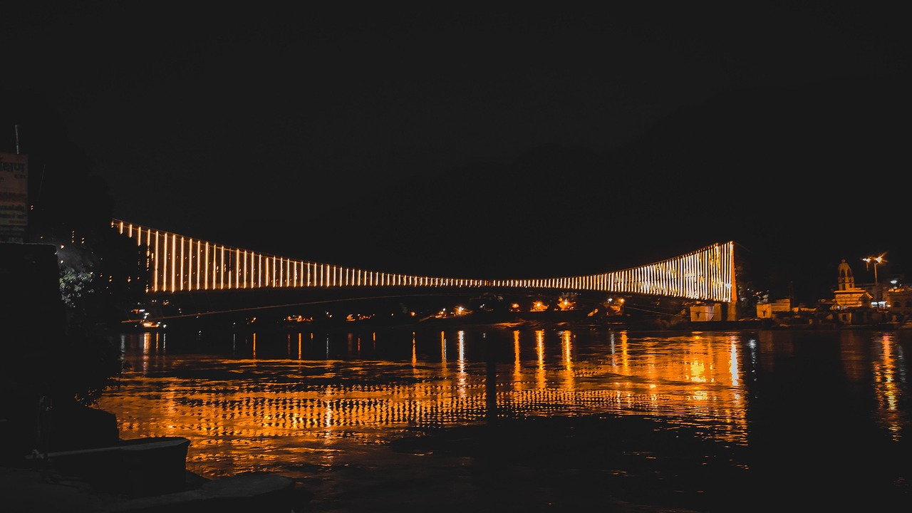 A bridge over the Ganges River in Uttarakhand
